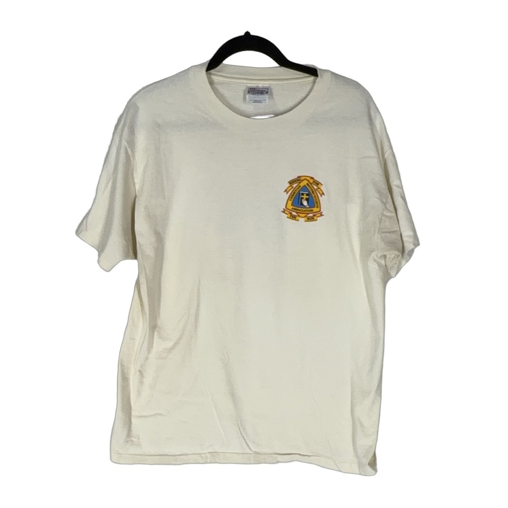 Hanes Christian Motorcyclists Association T-Shirt Men's Large White Cotton